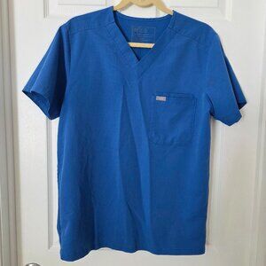 Figs Royal Blue Men's Leon 3 Pocket Scrub Top FM#1500 PO# 1657 Sz Small